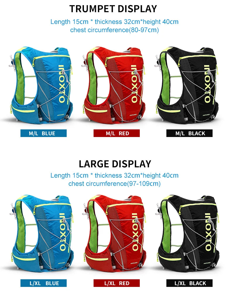 8L Hydration Vest Backpack – Running, Cycling, Hiking with 1.5L Bladder & 2x500ml Bottles